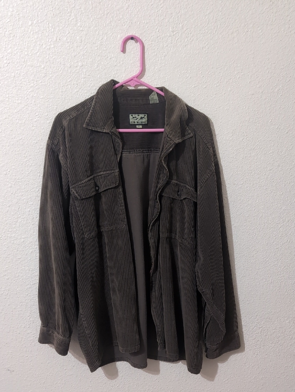Men's Corduroy Overshirt Jacket in Dark Brown